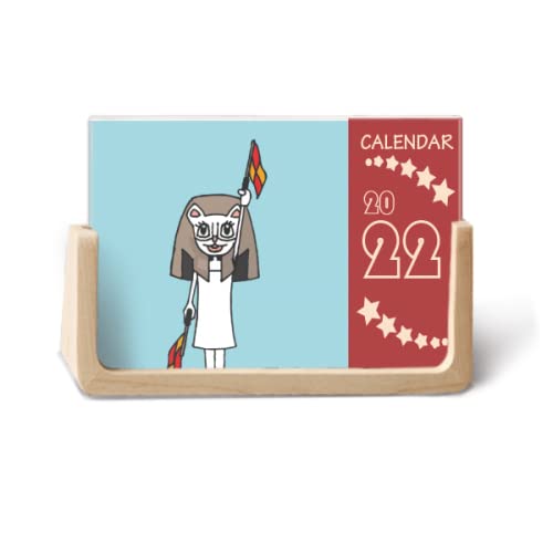 Calendrier de bureau 12 mois chat momie drapeau arbitre pour planning