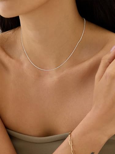 Esrael 925 Sterling Silver Chain for Women 1.5mm Silver Necklace Chain Sterling Rope Chains Necklace for Women Jewellery Gifts 18 Inch - Image 4