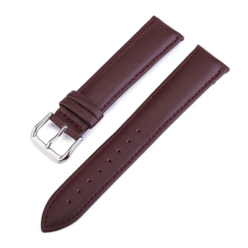 Bracelet de montre en cuir véritable HuanJ élégant marron café 21mm