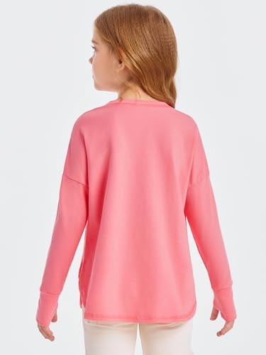 Meninas Camisetas Atléticas Manga Longa Ativo Secagem Rápida Tops Crianças Ginásio Yoga Camisetas co