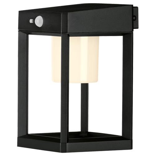 4lite Antheia - Lanterna solare da parete per esterni (antracite) 300lm bianco caldo IP54, lanterna solare da parete