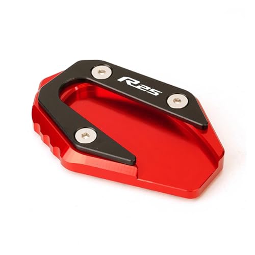 �o�C�N �X�^���h �v���[�g �p�b�h For MT03 MT-03 MT25 YZF-R3 R25 �A�N�Z�T���[ �o�C�N�p�L�b�N�X�^���h �T�C�h�X�^���h���� �g��v���[�g�p�b�h(Red,R25)