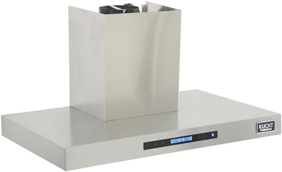 Pemberly Row 36" Stainless Steel Wall Mounted Range Hood, Silver Finish, 900 CFM, LCD Touch Display, Dishwasher-Safe Baffle Filters, LED Lights, Quiet Operation Gourmet Kitchen Cooking Ventilation