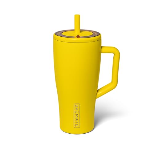 Image of BruMate Era 30 oz Tumbler with Handle & Straw | 100% Leakproof Insulated Water Bottle Tumbler with Lid & Flexible SoftSip Straw | Made of Stainless Steel | Cup Holder Friendly | 30oz (Pineapple)