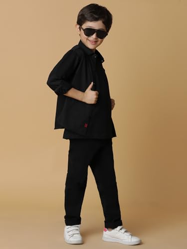 Image of Tales & Stories Boy's Solid Cotton Regular Fit Shirt-C100802