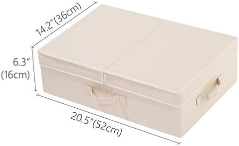 Fabric Folding Storage Box with Lid, Closet Storage Basket for Underpants, Scarves etc., Beige