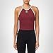 Lacoste Womens Halter Neck Sleeveless Slim Fit Classic T-Shirt, Bordeaux, Small