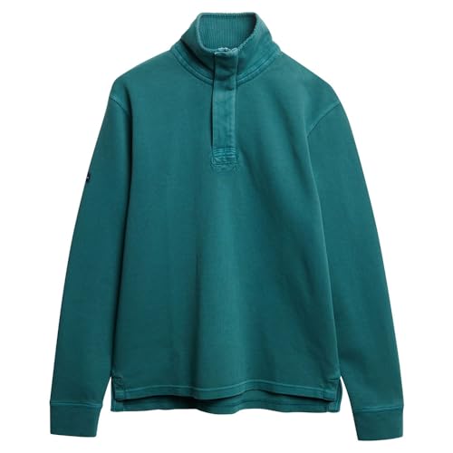 Superdry Herren Cotton Classic Pique Sweatshirt mit Reißverschluss Verwaschenes Grün XXL