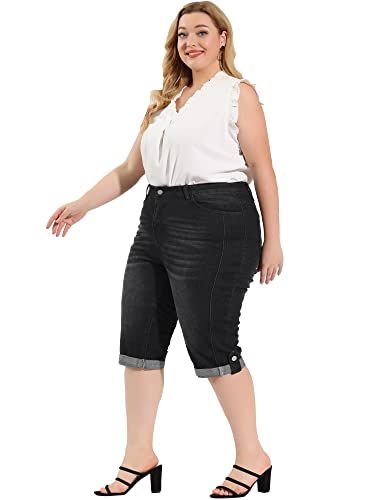 Agnes Orinda Capri Denim Jeans for Women's Plus Size Mid-Rise Fit Curvy Stretch Skinny Jean Capris with Pocket4