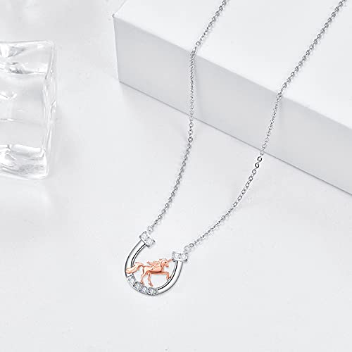 Collar de caballo en forma de U plata ley 925 para niños 3