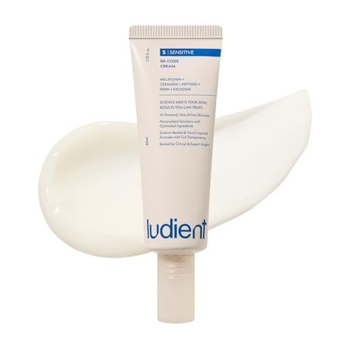ludient Re-Code Cream - Anti Aging Face Moisturizer with Salmon PDRN, Exosome & Melatonin, 12-Peptide Complex for Sensitive Skin Care (1.35 fl oz)