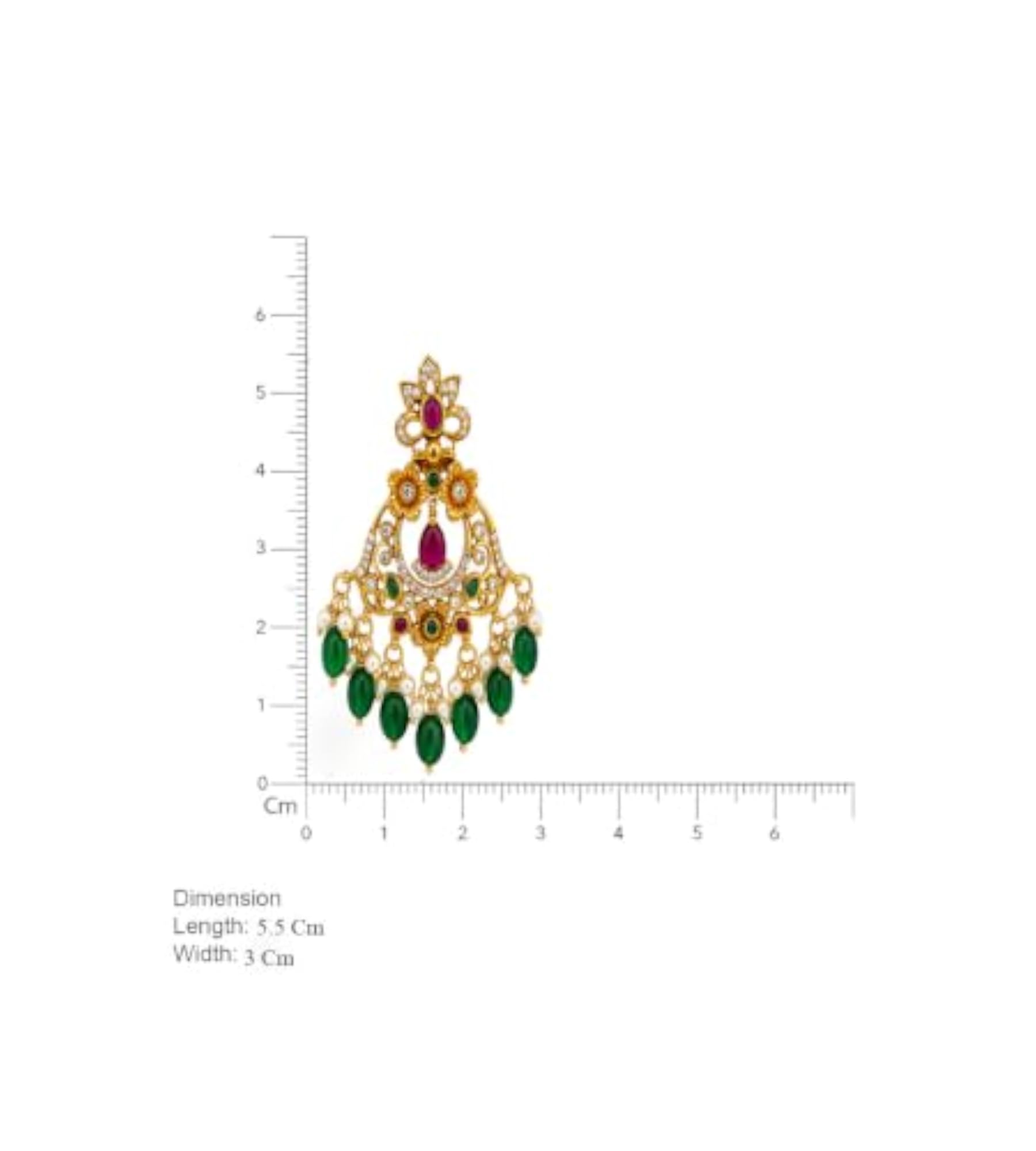 Gold Plated South Indian Designer Kundan Earrings