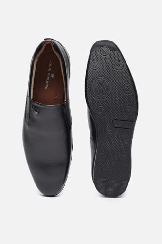 Image of Louis Philippe Men Premium Leather Breathable Lining Material Anti Slip Flat Heel TPR Sole Formal Slip-on Shoes