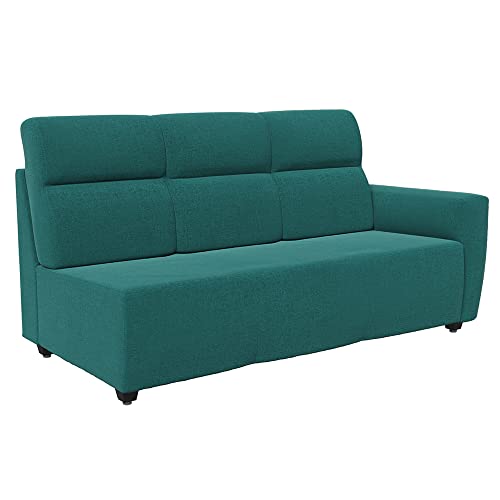 Image of Wakefit Sofa Set | 3 Year Warranty | Sofa 3 Seater, 3 Seater Sofa for Living Room, Wooden Sofa Set, 3 Seater + Left Aligned, Sofa for Living Room - Belize(Reflection : Aqua Blue)