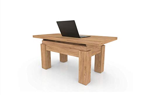 Preisvergleich Produktbild all4all Couchtisch Wohnzimmertisch Bresso ohne Brett Kaffetisch höhenverstellbar ausklappbar Weiß Wenge Eiche Sonoma Erle und andere 05 (Gold Craft Eiche)