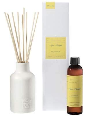 AromatiqueAgave Pineapple Reed Diffuser Glass Bottle Notes of Plum, Jasmine, Apple, Rosewood, Musk for Home Fragrance Décor Scented Air Freshener Aromatherapy Gift Set 4 Oz