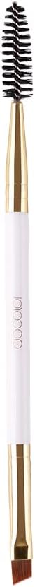 Duo Eyebrow Brush - Professional Angled Eye Brow and Spoolie Brush - White