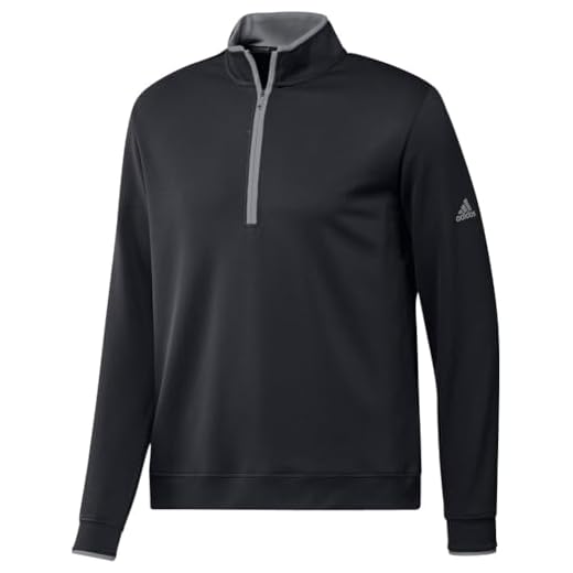 Golf Sweaters - Soft And Warm Golf Sweaters For Layering | Golf Accessories adidas Golf Men's Standard UPF Quarter Zip Pullover, Black, Large