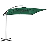 Eleganz Ombrello a semaforo 250 x 250 cm, verde, asta e nervature in acciaio, rivestimento in tessuto, perfetto per giardino, terrazza e balcone, robusto e durevole