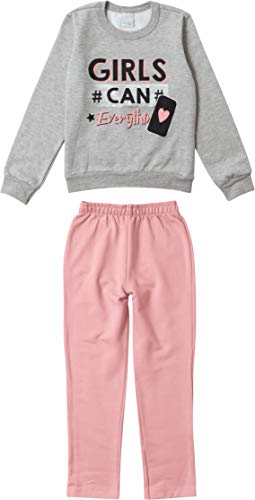 Conjunto Blusão e Legging, Malwee Kids, Meninas, Cinza, 4 Anos