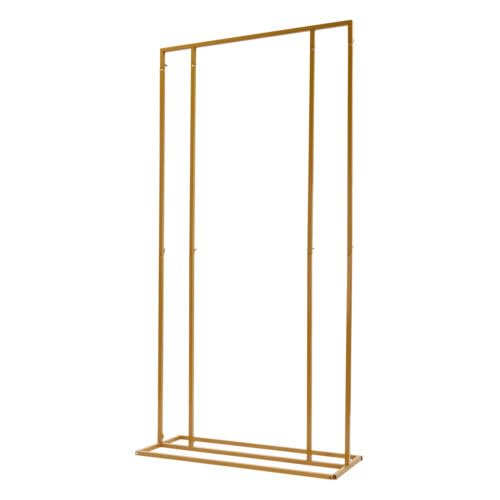 Arche de fond carrée en métal pour mariage - Arche carrée en métal - Support de fond carré en métal pour mariages, fêtes d'anniversaire, etc. - 2 x 1 m - Doré