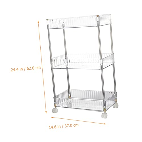 Chariot de rangement portable à 3 niveaux plastique mobile multi-usage maison - 5