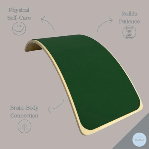 KiddiRedi® Wooden Balance Board Montessori Wobble Sensory Feeling Toddler Kids Adults Curvy Seesaw Swing Learning Development Health Physical Education Toy Free Extra Felt Toy Wood Play Autism ADHD - Image 5