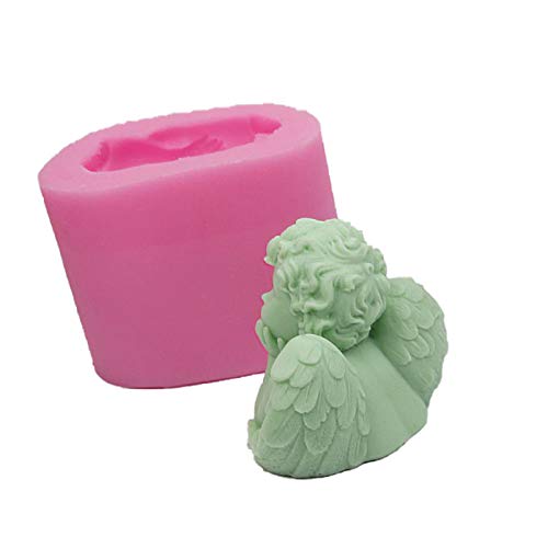 BIASTNR Moule en silicone en forme de bougie en forme d'ange 3D - Moule en silicone pour décoration de bougies et savons Cover