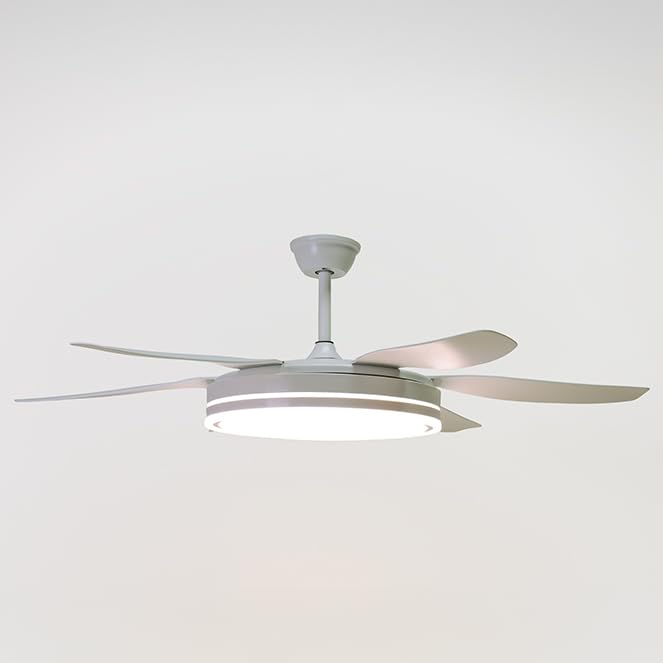 BEL AIR HOME - Ventilador de Techo con Motor DC, 132 CM, Luz LED 24W, 6 Velocidades de Aire y 3 Temperaturas de Luz, Mando a Distancia Incluido (ORION BLANCO)