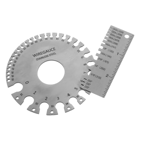 Juego de calibradores de soldadura Zerodeko, 2 piezas, de acero inoxidable, para medición precisa de espesores y alambres en fabricación metálica miniatura 1