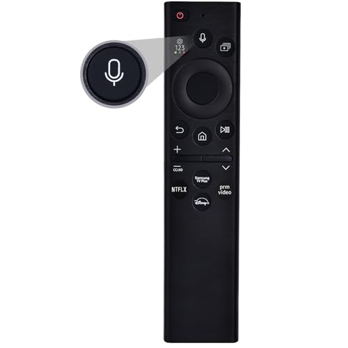 Replacement Voice Remote for Samsung Smart TV BN59-01385A Compatible with Samsung QLED, Crystal UHD, Frame Series TVs, Universal Smart TV Remote with Voice Control & NTFLX and PRM Video Disny+ Buttons