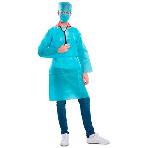 Acan Tradineur - Set de cirujano, incluye gorro, mascarilla, estetoscopio y reflector, disfraz, carnaval, Halloween, cosplay (Talla única - Adulto - 4 piezas)
