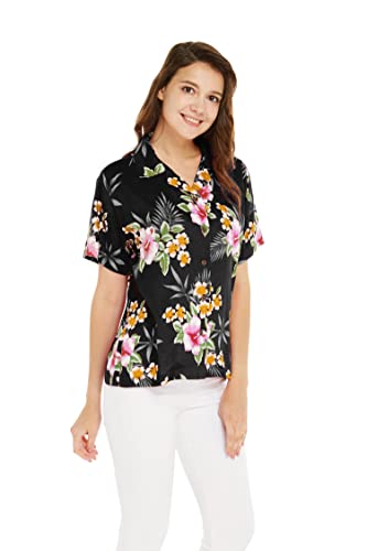 Image of Family Matching Hawaiian Clothes, Hibiscus Black | Black Hibiscus Print • Soft Rayon Fabric • Family Matching Outfits • Vacation Ready • Luau Party Wear