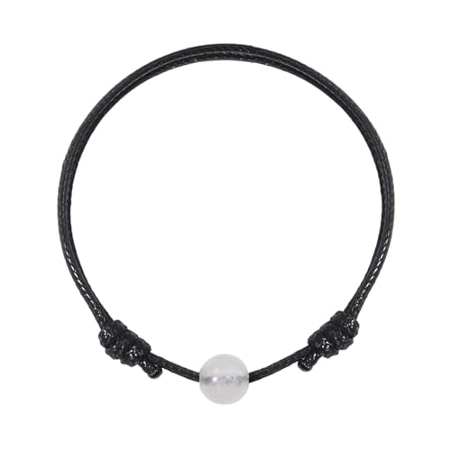 Luck Strings Gemstone Bead Bracelet, Adjustable Wax Cord, Unisex for Men & Women, Minimalist Stackable Beaded Jewelry