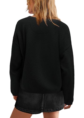 Image of Yanekop Womens Sherpa Jacket Button Down Fleece Winter Coat Fuzzy Jackets Chunky Cardigan Sweaters Open Knit Sweater