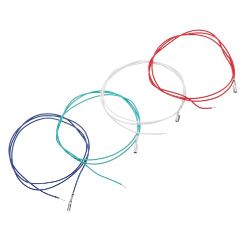 TOPBATHY 4 pezzi Cavi di Ricambio per Testina Giradischi Colorati Rosso Bianco Blu Verde Accessori per Braccio Giradischi e Fonografo Fili Piombo Facili da Sostituire per Trasmissione