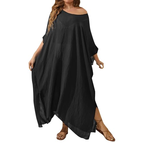 Kimono Plage Femme Tunique Sortie De Kaftan Pareo Robe Longue Ete Orientale Djellaba Grande Taille Boheme Cache Maillot Bain Fluide Long Accessoire Marocaine...