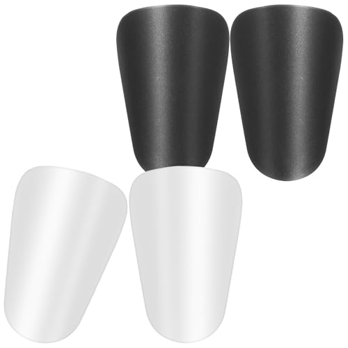 2 Pairs Mini Shin Guards Soccer,Ymapinc Soccer Small Shin Guards for Toddler Kids Youth (Age 3-10) or Adults, Ultra Lightweight ABS+EVA Pads, Black & White