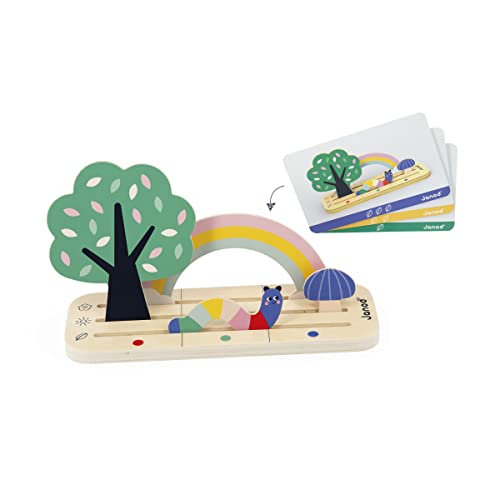 Janod, Pédagogie Range, Finding your Bearings in Space, The Garden, 9 FSC Wood Accessories + 12 Cards - Image 3