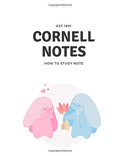 EST 1991 Cornell Notes How to study note college ruled 8.5 x 11, 110 Pages, Note Taking System - Method for College, Middle School and Elementary Students, Lovely Couple Pink & Blue Cover
