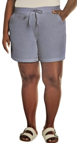 Orvis Women's Short - Pull-On Casual Comfort with Drowstring Back Pockets - Cotton Blend Shorts (Blue, XXL)