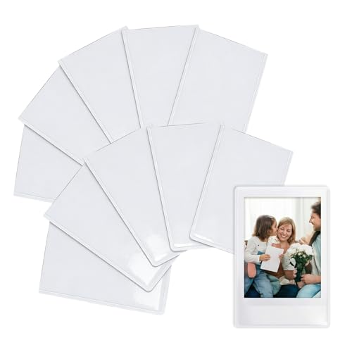 Nevoluxer Marco de fotos magnético para nevera para Polaroid para películas para Instax Mini, 10 unidades de 9,5 x 6,5 cm, marco magnético pequeño para fotos, postales, color blanco