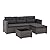 i-VTIES Patio Furniture Set, 3 Pieces Patio Wicker Conversation Sofa Set, Outdoor/Indoor Wicker Rattan Sofa with Cushion, Pillows and Glass Table(Grey)