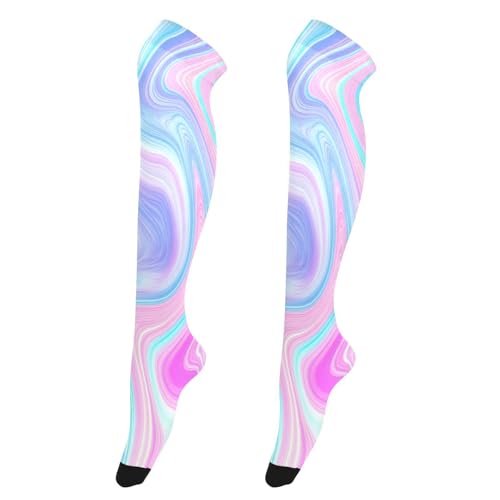 Thigh High Socks Abstract-marble-swirls High Socks Sports Casual Stockings for Women 1 Pair Over Knee Sock