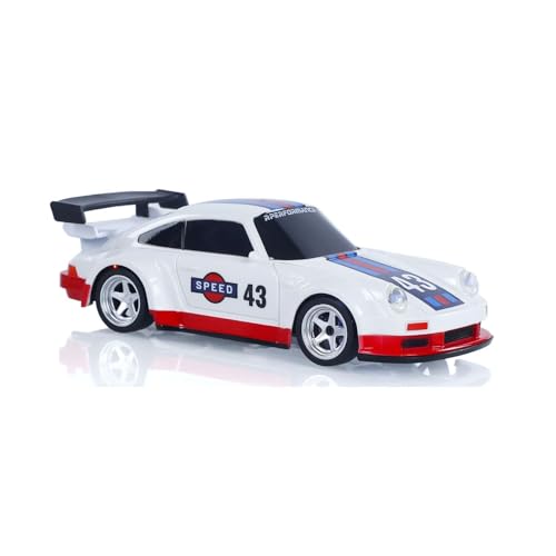Image of Mini RC Drift Car, 1:43 Scale 2.4GHz Full Proportional Drift RC Cars, 4WD High Speed Remote Control Car with LED Lights and Replaceable Tires, RTR Hobby Model VehicleToy for Kids, Adults, Boys