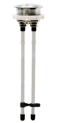 Housler® Dual Flush Toilet Cistern Valve, 2" Bottom Outlet Flush to fit 2 inch Bottom Outlet WC System. 17cm Long Push long Button (38mm) Which can be cut to Size