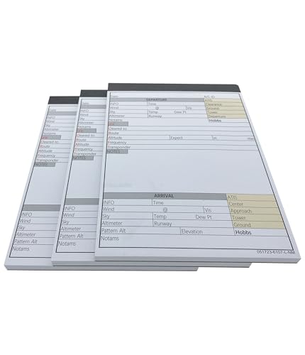 Bloc de notas de aviación estructurado VFR IFR para evitar errores de copia ATC pack de 3 3