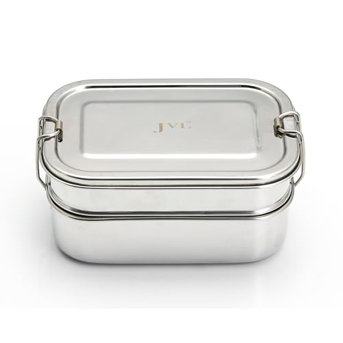 Image of JVL Stainless Steel 2 Tier Lunch Box (Rectangle, Small)