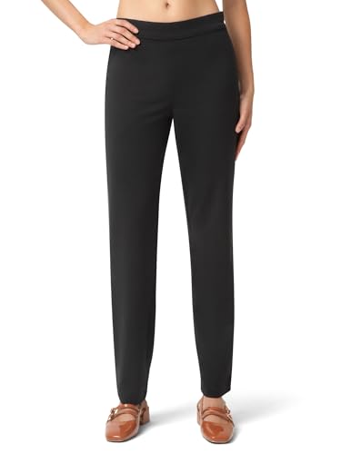 No nonsense Women's Ponte Straight Leg Leggings Pull-On Pants, Black, 1X