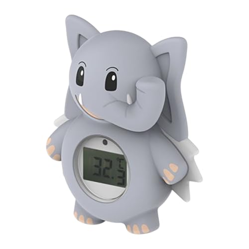 Thermomètre de Bain Électronique Éléphant pour Bébé | Moniteur de Température pour Bain Bébé - Sonde Température Intelligente pour Douche - Fixateur...